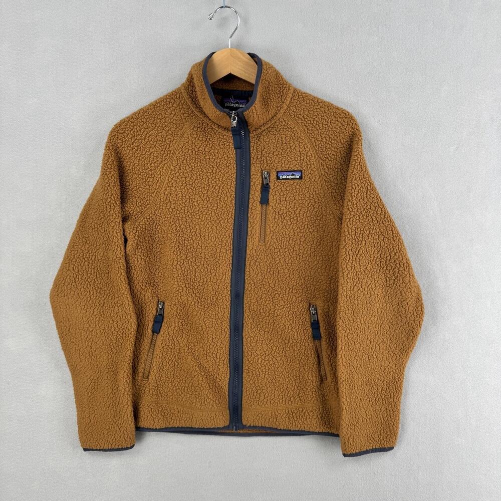 Patagonia Retro Pile Jacket Mens Small Brown Fleece Full Zip Outdoor Hiking